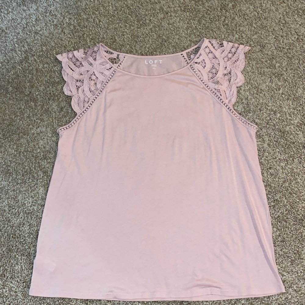 Loft Tee with Lace detail Cap sleeve